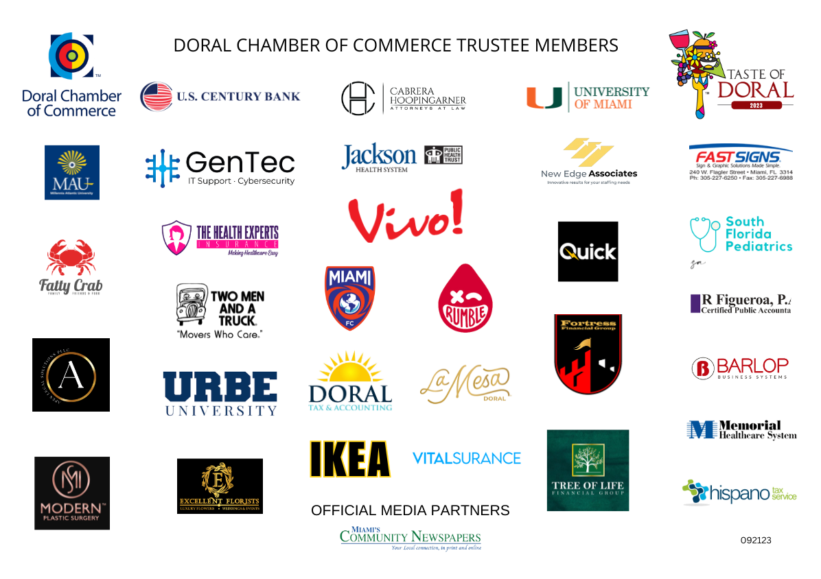 Doral Chamber of Commerce Trustee Sponsors. ExpoMiami 2023 - Miami's Longest Running Small Business Expo. Since 2008.