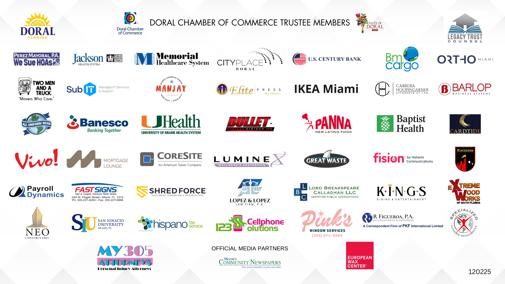 Doral Chamber of Commerce Trustees - Best Chamber and Best Trustees in Miami, 